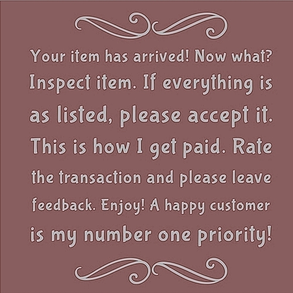 If You Are Happy With Your Item, Please Leave Feedback! ⭐️⭐️⭐️⭐️⭐️